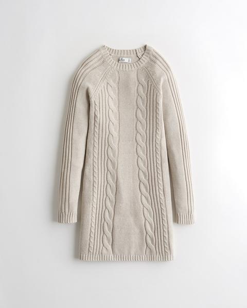 A-line Cable Sweater Dress