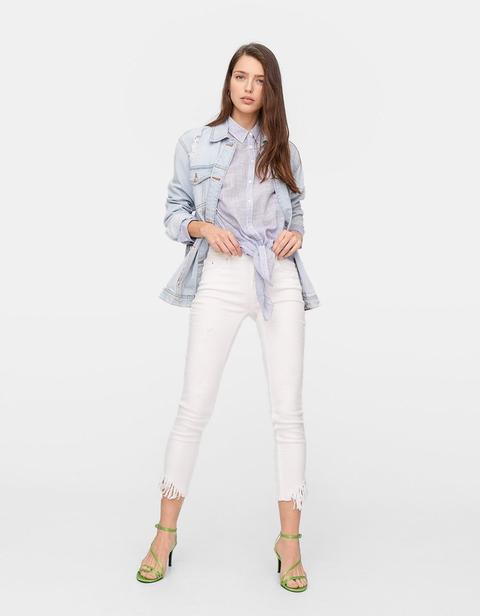 Jeans Skinny A Vita Bassa Bianco