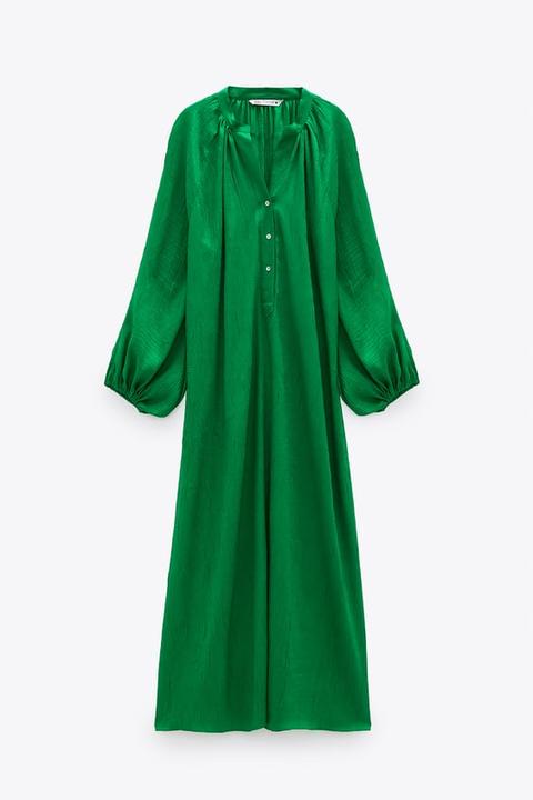 Satin Shirt Dress