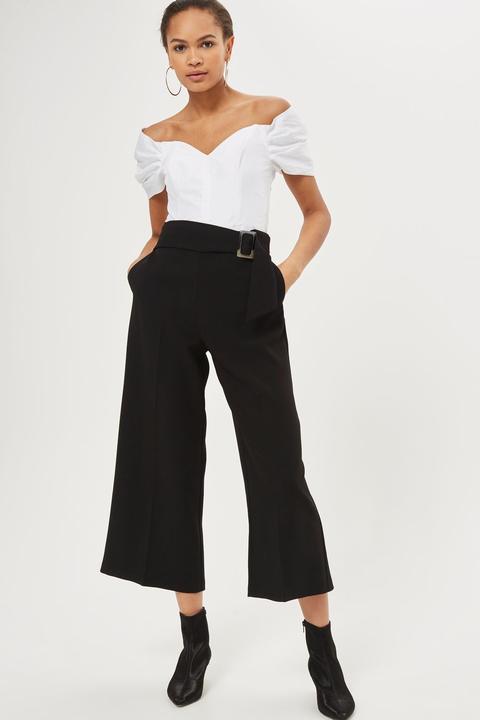 Bonded Crop Wide Trousers