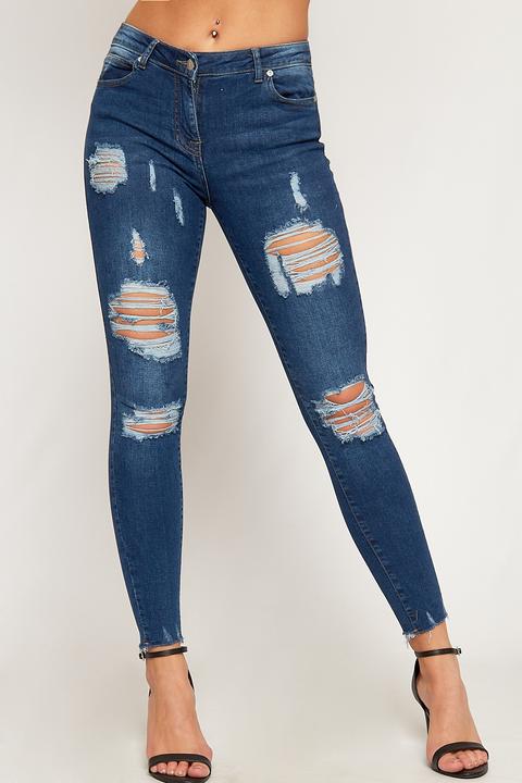 extreme rip high waist jeans