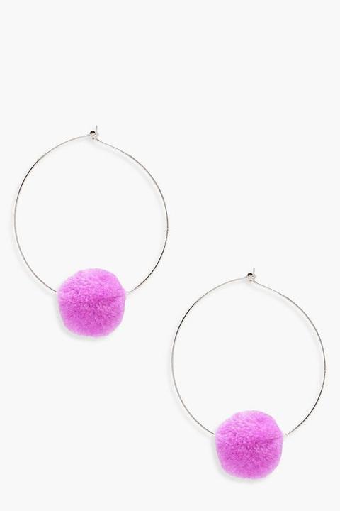 Harriet Pom Hoop Earrings