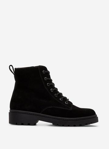 Womens Black 'ola' Suede Leather Hiker 