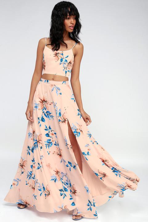 light peach maxi dress