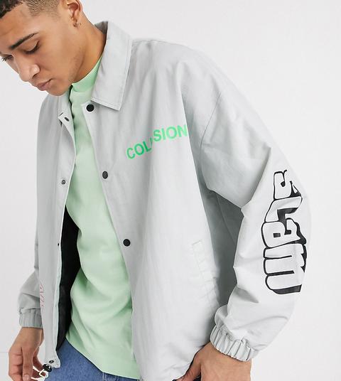 Chaqueta Estilo Entrenador De Ripstop Estampado En Gris De Collusion-multicolor