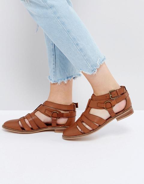 Zapatos Planos De Cuero Mumbai De Asos
