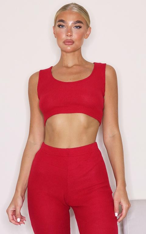 Scarlet Brushed Rib Crop Top