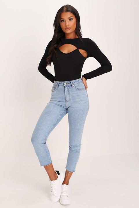 long sleeve cut out bodysuit