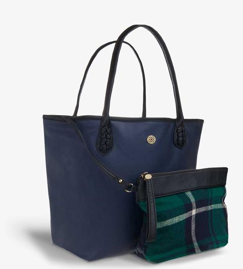 Bolso Basic Plaid Azul