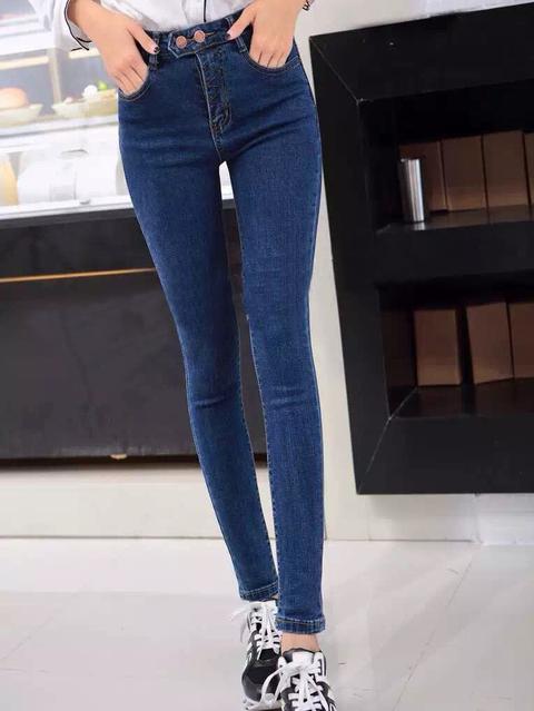 High Waist Denim Blue Pant Stylish Cosy Curved Jeans