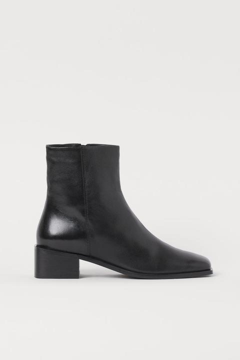 Botas De Piel - Negro