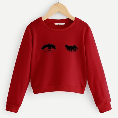 Sudaderas Para Niñas Figuras Rojo Casual