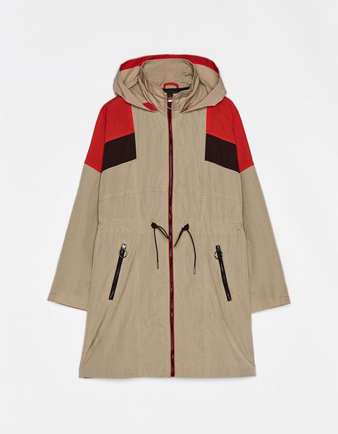 Color Block Nylon Parka