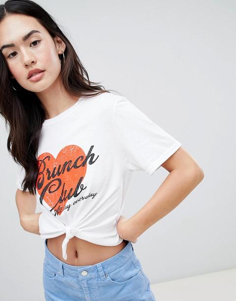 Camiseta Con Eslogan Brunch De Miss Selfridge