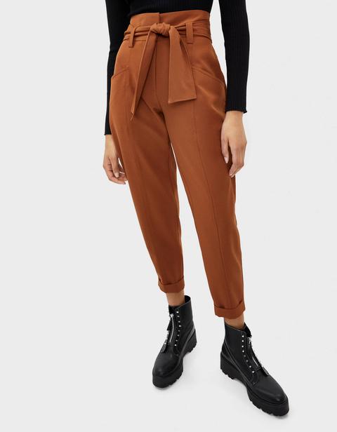 Paperbag Trousers With Belt