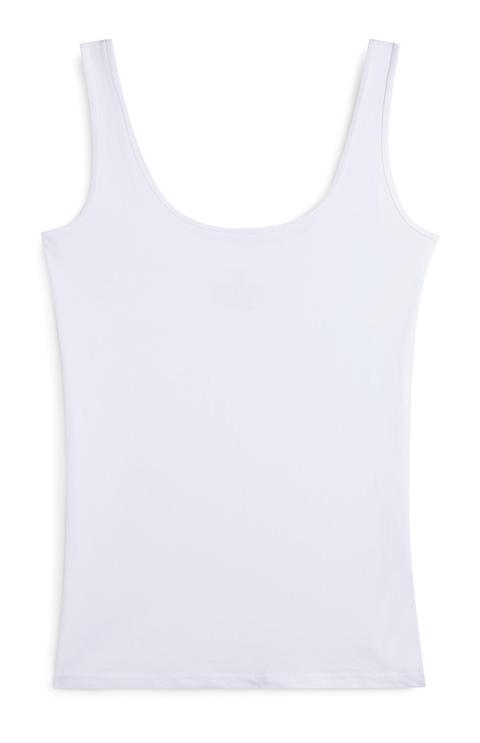 White Stretch Vest Top