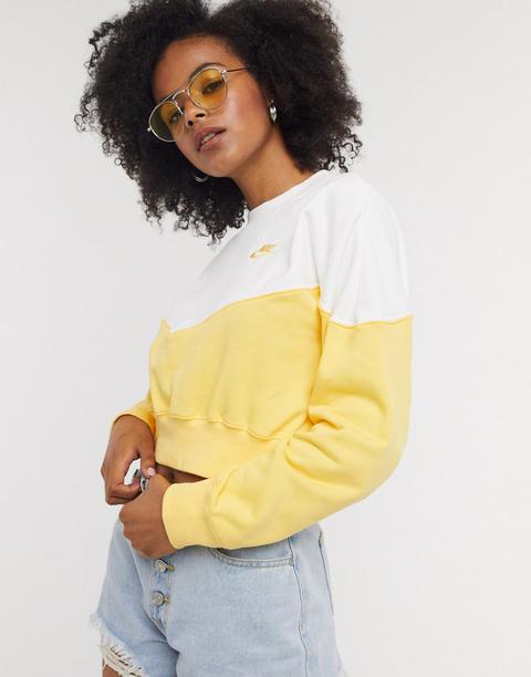 nike yellow crop sweatshirt