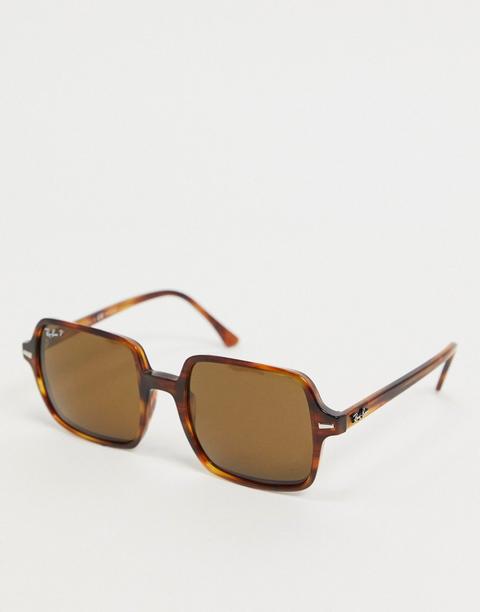 Gafas De Sol Cuadradas Extragrandes De Carey Marrón De Rayban