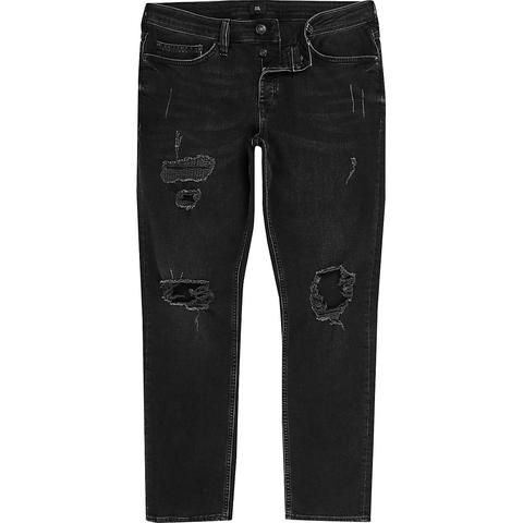 Dylan Schwarze Slim Fit Jeans Im Used Look From River Island On 21 Buttons