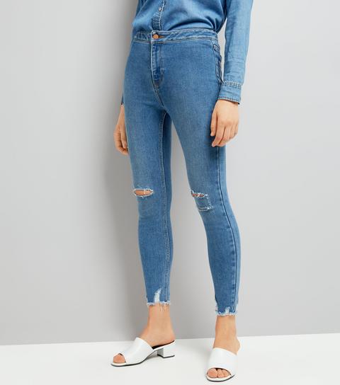 Blue Skinny Ripped Knee Hallie Jeans