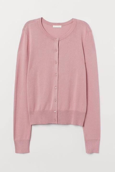 H & M - Cardigan In Maglia Fine - Rosa