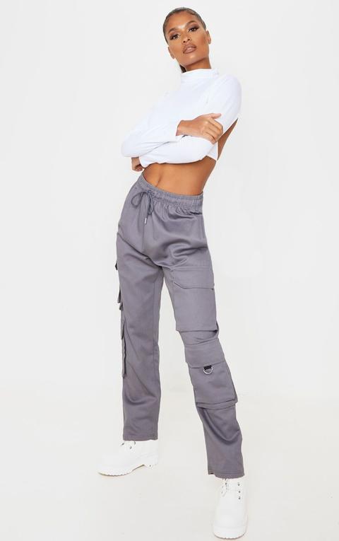 Grey Twill Oversized Utility Trouser