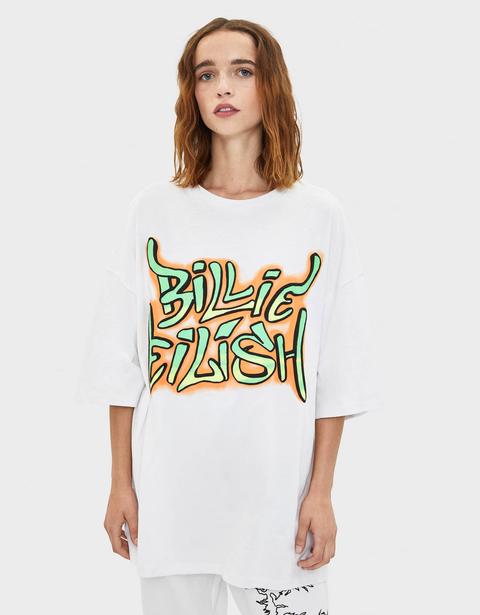 Camiseta Con Graffiti Billie Eilish X Bershka