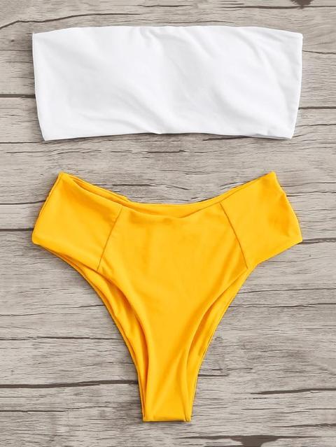 Bikini A Fascia A Due Tonalità