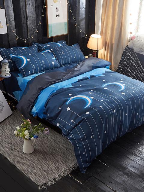 Conjunto De 4 Piezas De Fundas Nórdicas Con Cielo Nocturno Para La Cama 2,2m