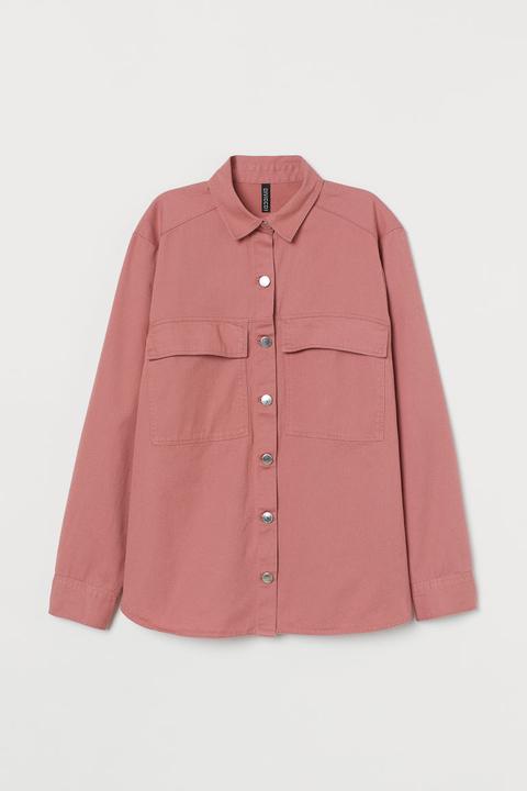 Surchemise En Twill De Coton - Rose