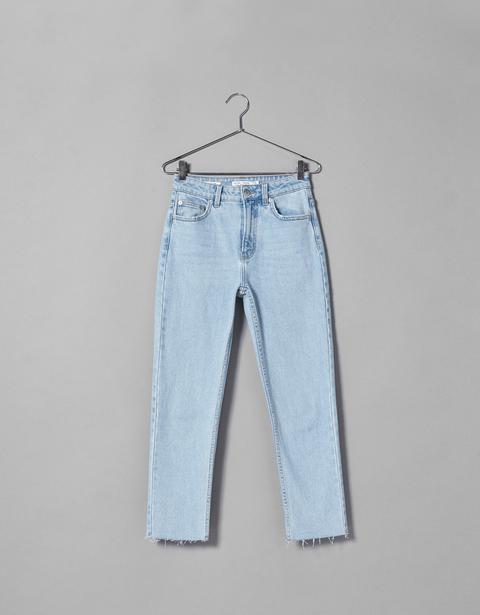 Jeans Straight Cropped High Rise