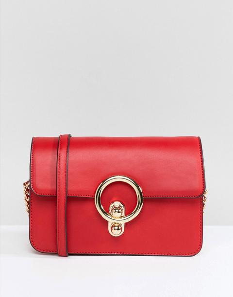 Glamorous - Borsa A Tracolla Rossa Con Dettaglio Anello - Rosso