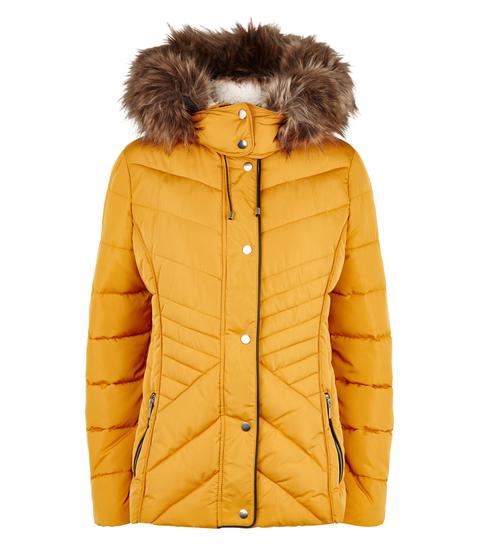 new look mustard puffer jacket