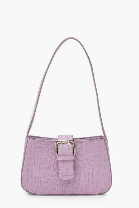 Buckle Croc Shoulder Bag