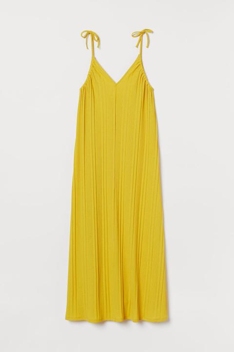 H & M - Maxi Abito A Coste - Giallo