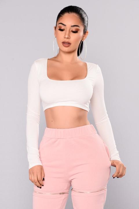 Anything But Square Crop Top - White