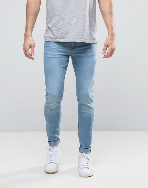 Cheap Monday - Jeans Uomo Effetto Spray Lavaggio Grigio Pietra Candeggiato - Blu