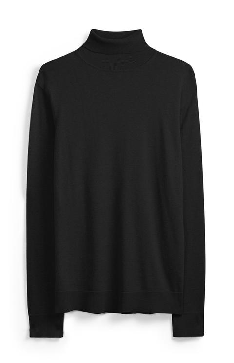 Navy Roll Neck Jumper