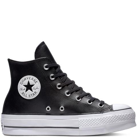 converse platform leather high top