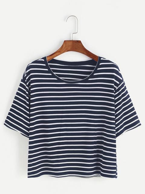 T-shirt A Righe - Navy White