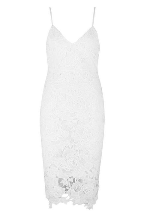 boutique crochet lace strappy midi dress