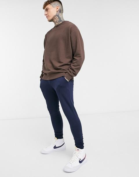 Asos Design Oversized Sweatshirt In Dark Brown