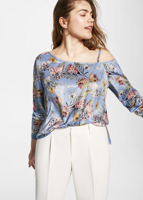 Blusa Cold-shoulder Fiori