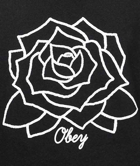 obey black rose hoodie