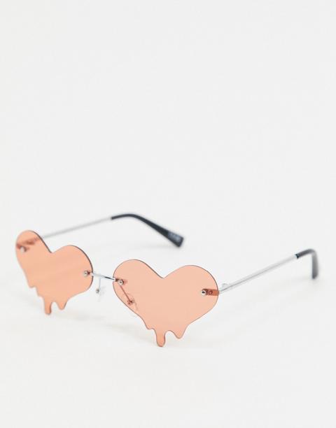 Asos Design Melting Heart Fashion Glasses-multi