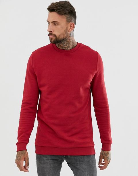 Sudadera Larga En Rojo De Asos Design