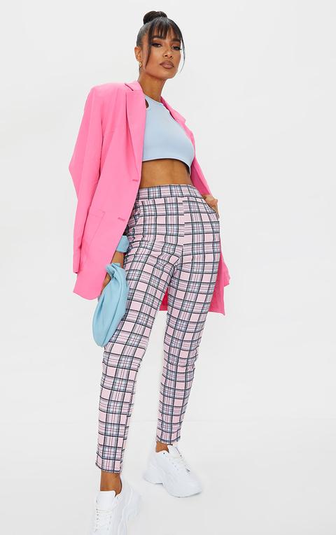 Pink Check Skinny Trousers