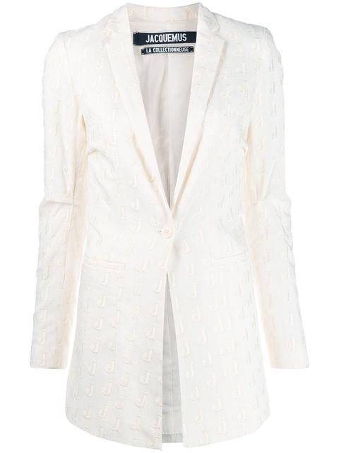 Jacquemus Blazer À Logo J - Blanc