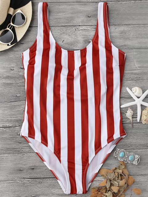 Costume Da Bagno Intero Imbottito A Righe Blue And White Red With White Pink And White