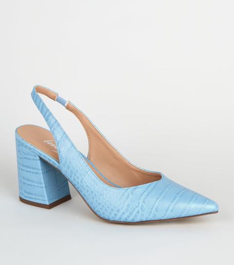 pale blue slingback shoes